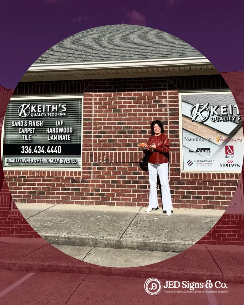 Completed Signage Showcase — marketing sample for JED Signs & Co.