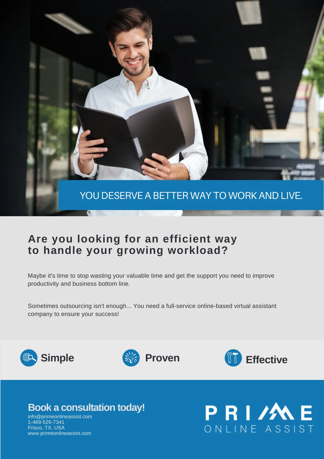 Full-Service VA Flyer — creative sample for Prime Online Assist