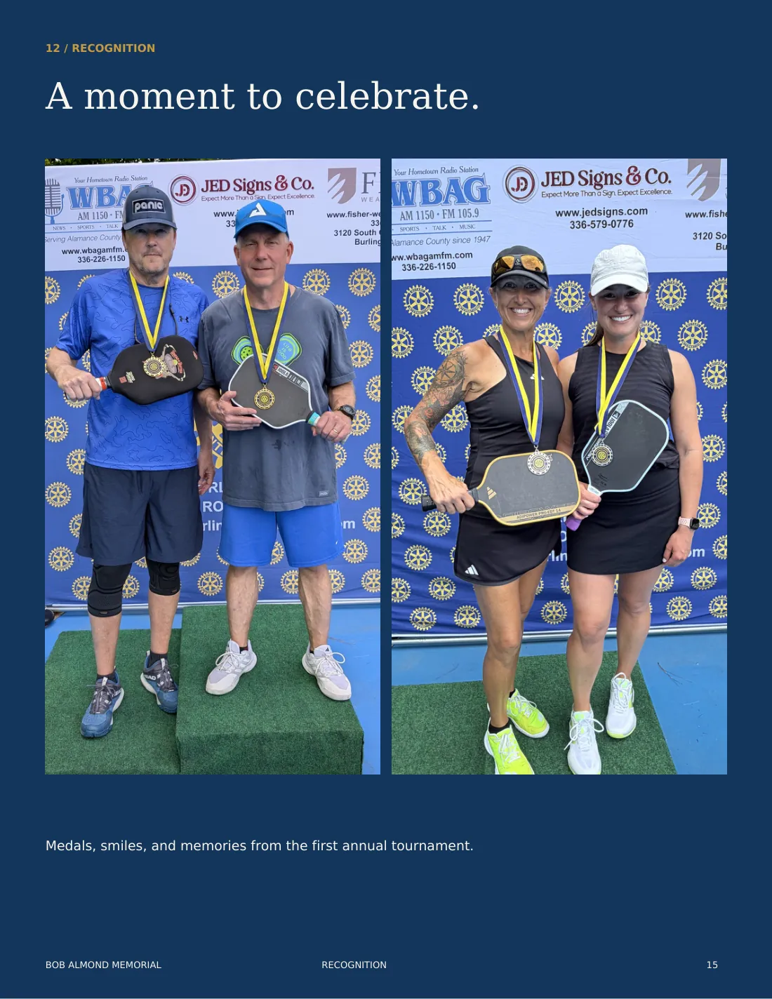Event Recognition & Awards — portfolio design sample for Burlington Rotary